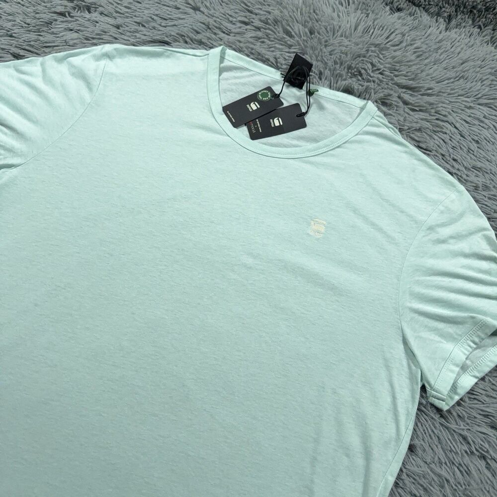 G-Star Raw Shirt XXL Green Base-S Regular Short Sleeve Solid Logo Pullover Mens